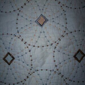 Kohls Quilted Pillow Sham Standard Home Classics Blue Embroidery Cottage Country